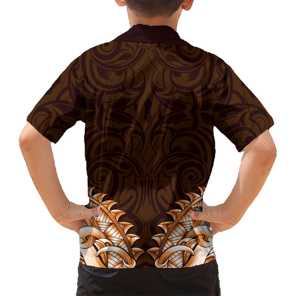 New Zealand Ta Moko Hawaiian Shirt Aotearoa Maori Chest Tattoo Orange