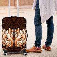 New Zealand Ta Moko Luggage Cover Aotearoa Maori Chest Tattoo Orange