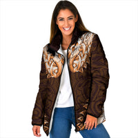 New Zealand Ta Moko Padded Jacket Aotearoa Maori Chest Tattoo Orange