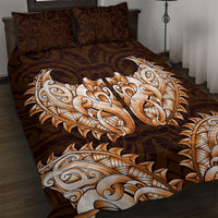 New Zealand Ta Moko Quilt Bed Set Aotearoa Maori Chest Tattoo Orange