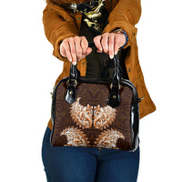 New Zealand Ta Moko Shoulder Handbag Aotearoa Maori Chest Tattoo Orange