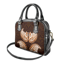New Zealand Ta Moko Shoulder Handbag Aotearoa Maori Chest Tattoo Orange