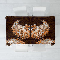 New Zealand Ta Moko Tablecloth Aotearoa Maori Chest Tattoo Orange