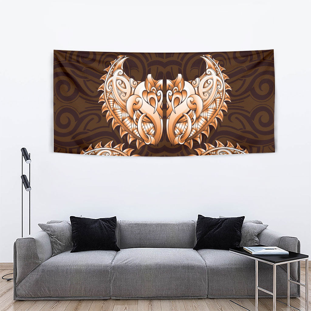 New Zealand Ta Moko Tapestry Aotearoa Maori Chest Tattoo Orange