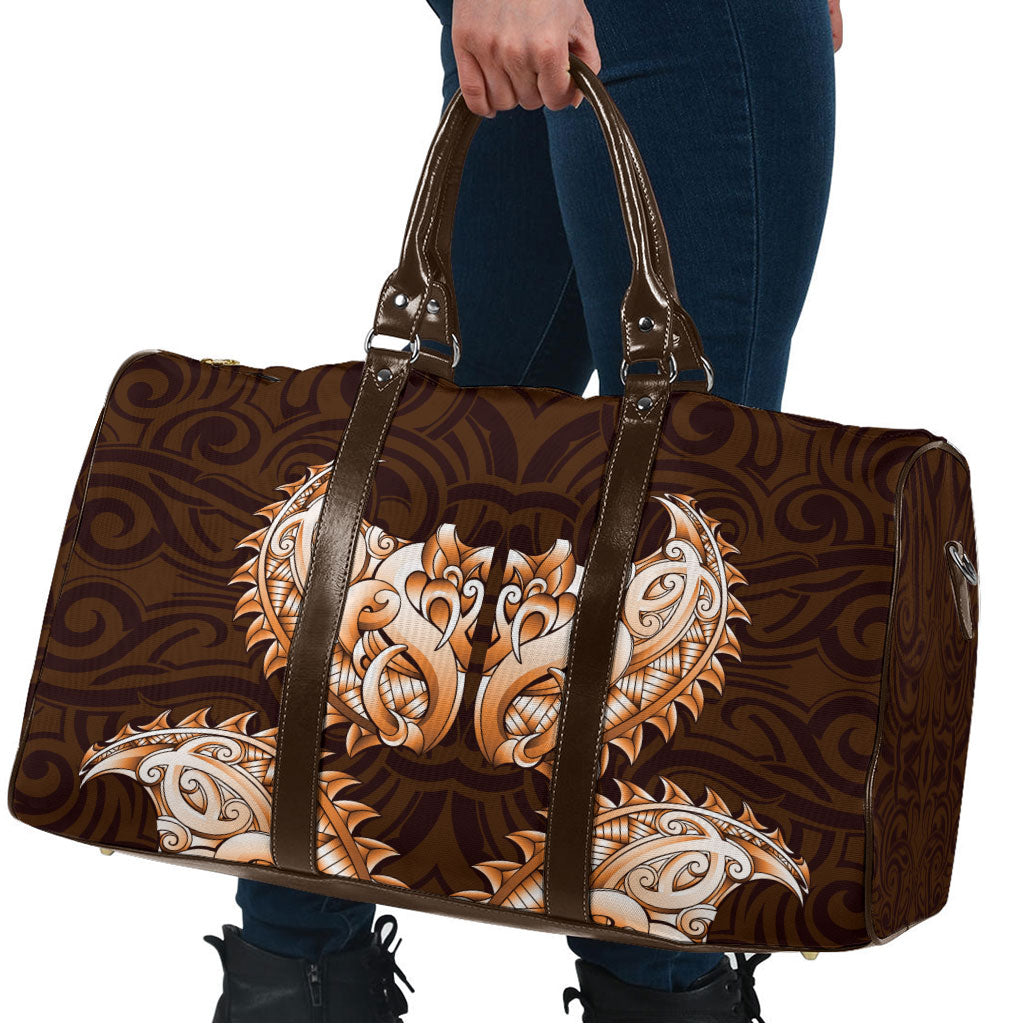 New Zealand Ta Moko Travel Bag Aotearoa Maori Chest Tattoo Orange