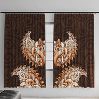 New Zealand Ta Moko Window Curtain Aotearoa Maori Chest Tattoo Orange
