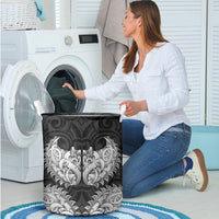New Zealand Ta Moko Laundry Basket Aotearoa Maori Chest Tattoo Black