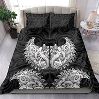 New Zealand Ta Moko Bedding Set Aotearoa Maori Chest Tattoo Black