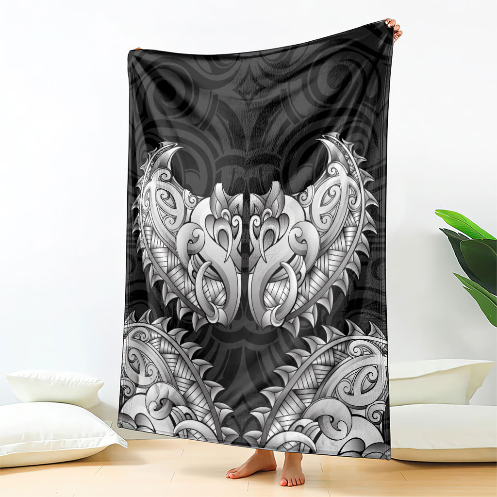 New Zealand Ta Moko Blanket Aotearoa Maori Chest Tattoo Black