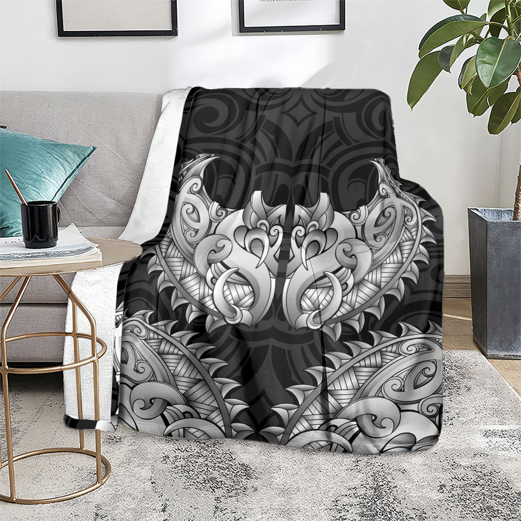 New Zealand Ta Moko Blanket Aotearoa Maori Chest Tattoo Black