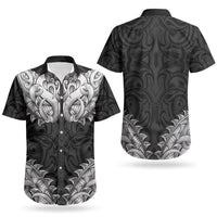 New Zealand Ta Moko Couples Matching Short Sleeve Bodycon Dress and Hawaiian Shirt Aotearoa Maori Chest Tattoo Black