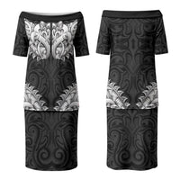 New Zealand Ta Moko Family Matching Puletasi and Hawaiian Shirt Aotearoa Maori Chest Tattoo Black