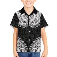 New Zealand Ta Moko Kid Hawaiian Shirt Aotearoa Maori Chest Tattoo Black
