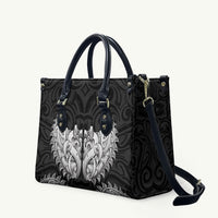 New Zealand Ta Moko Leather Bag Aotearoa Maori Chest Tattoo Black