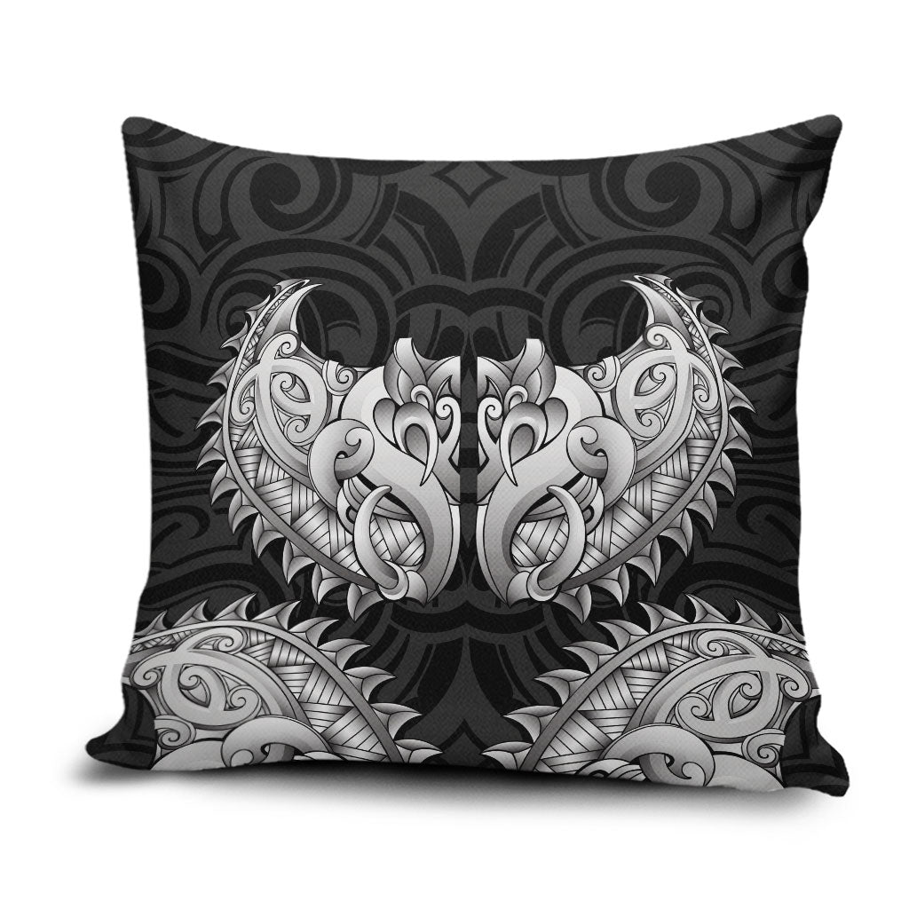 New Zealand Ta Moko Pillow Cover Aotearoa Maori Chest Tattoo Black