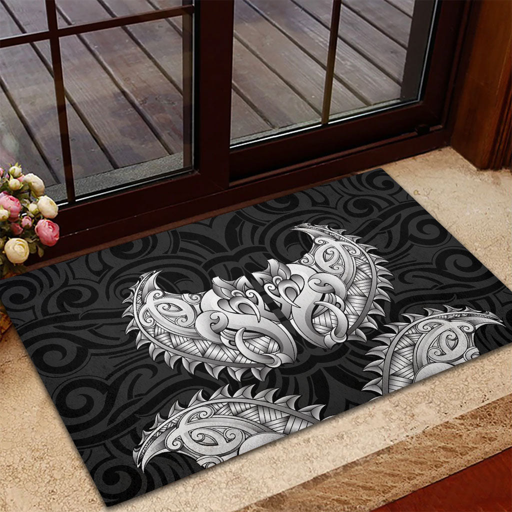 New Zealand Ta Moko Rubber Doormat Aotearoa Maori Chest Tattoo Black