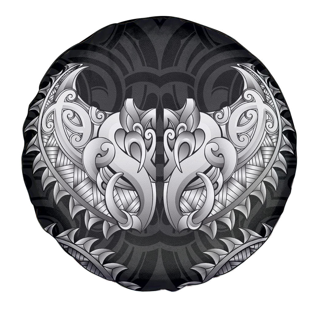 New Zealand Ta Moko Spare Tire Cover Aotearoa Maori Chest Tattoo Black