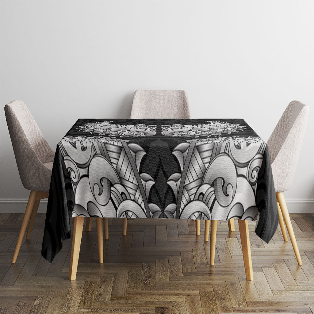 New Zealand Ta Moko Tablecloth Aotearoa Maori Chest Tattoo Black