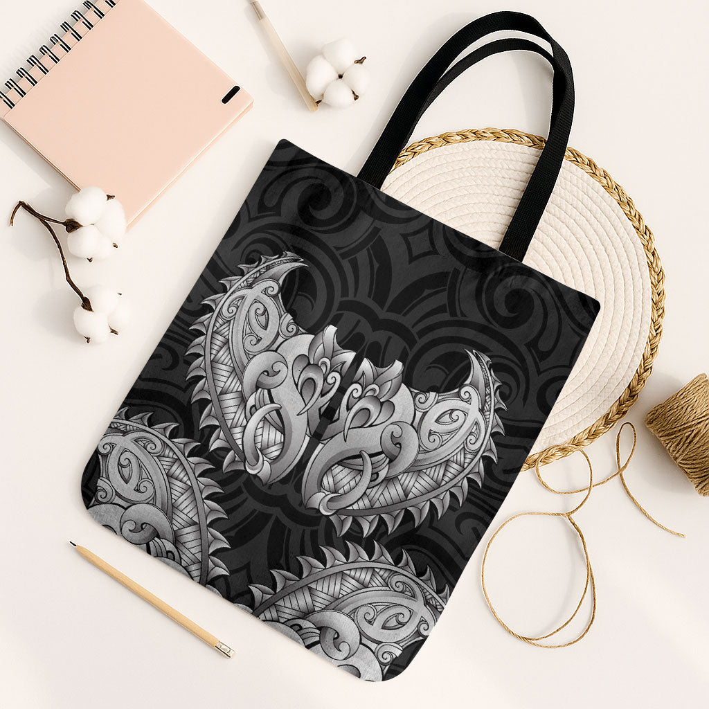 New Zealand Ta Moko Tote Bag Aotearoa Maori Chest Tattoo Black