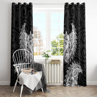 New Zealand Ta Moko Window Curtain Aotearoa Maori Chest Tattoo Black