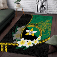 Personalised PNG Enga Provins Area Rug Papua New Guinea Plumeria Melanesian Pattern - Polynesian Pride