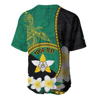 Personalised PNG Enga Provins Baseball Jersey Papua New Guinea Plumeria Melanesian Pattern - Polynesian Pride