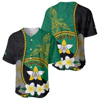 Personalised PNG Enga Provins Baseball Jersey Papua New Guinea Plumeria Melanesian Pattern - Polynesian Pride