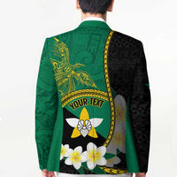 Personalised PNG Enga Provins Blazer Papua New Guinea Plumeria Melanesian Pattern - Polynesian Pride