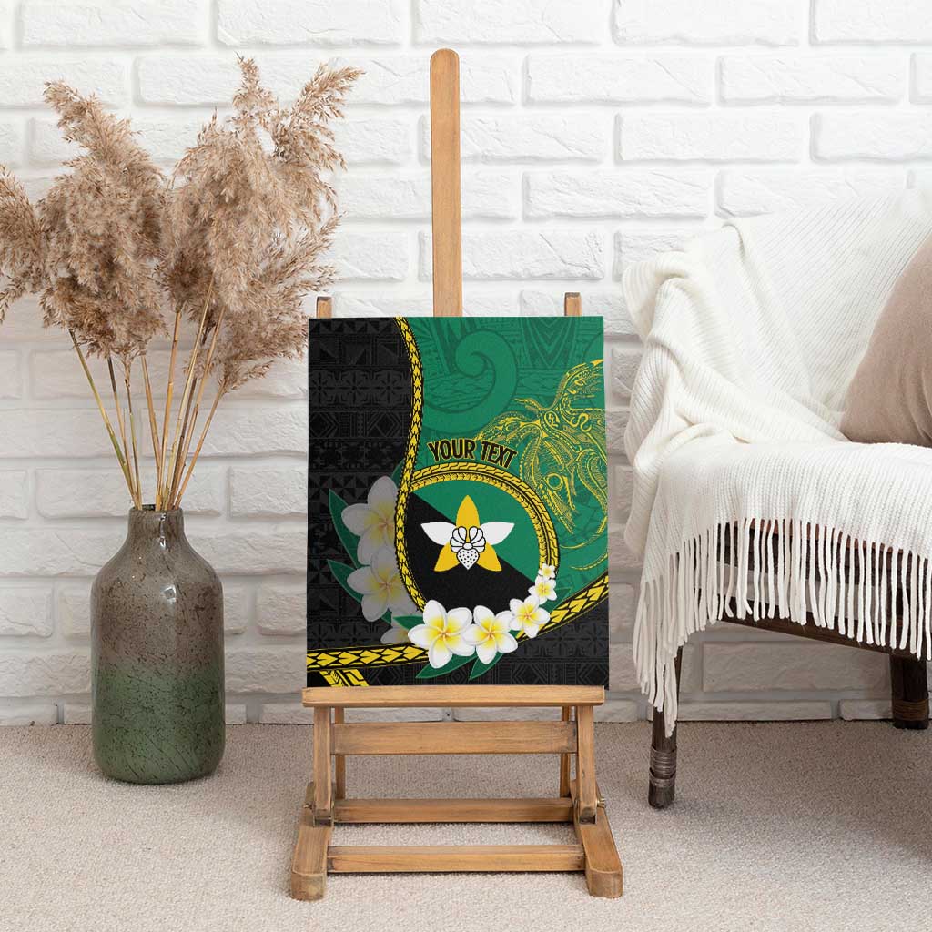 Personalised PNG Enga Provins Canvas Wall Art Papua New Guinea Plumeria Melanesian Pattern - Polynesian Pride