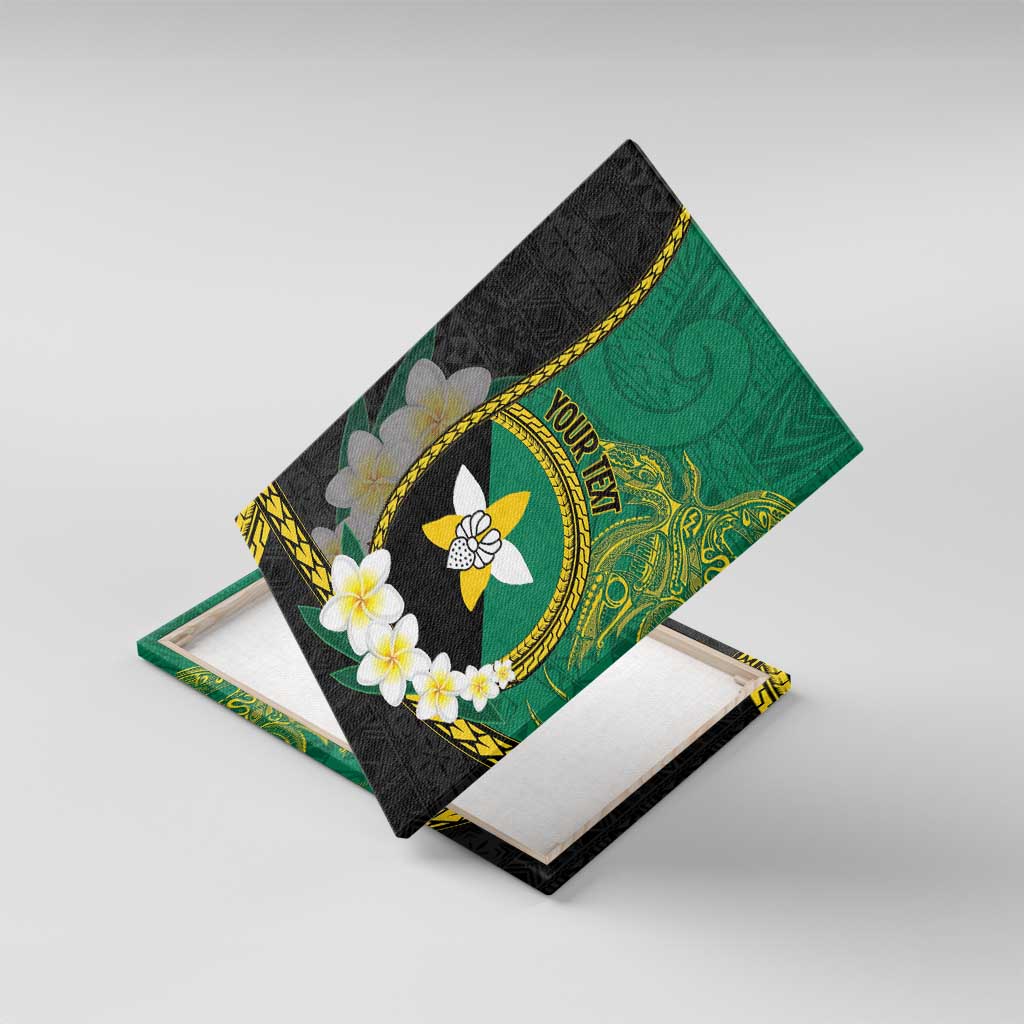 Personalised PNG Enga Provins Canvas Wall Art Papua New Guinea Plumeria Melanesian Pattern - Polynesian Pride