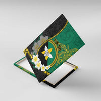 Personalised PNG Enga Provins Canvas Wall Art Papua New Guinea Plumeria Melanesian Pattern - Polynesian Pride