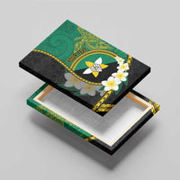 Personalised PNG Enga Provins Canvas Wall Art Papua New Guinea Plumeria Melanesian Pattern - Polynesian Pride