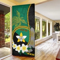 Personalised PNG Enga Provins Door Cover Papua New Guinea Plumeria Melanesian Pattern - Polynesian Pride