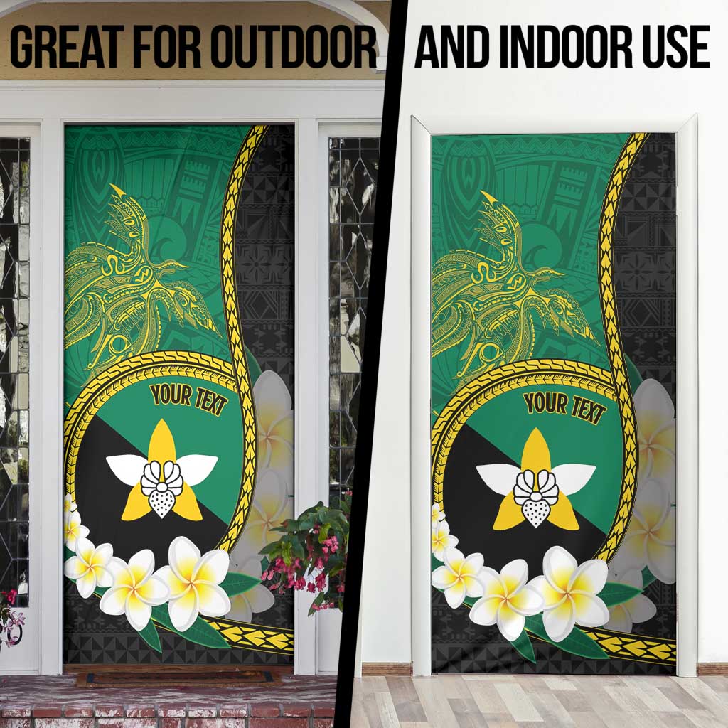 Personalised PNG Enga Provins Door Cover Papua New Guinea Plumeria Melanesian Pattern - Polynesian Pride