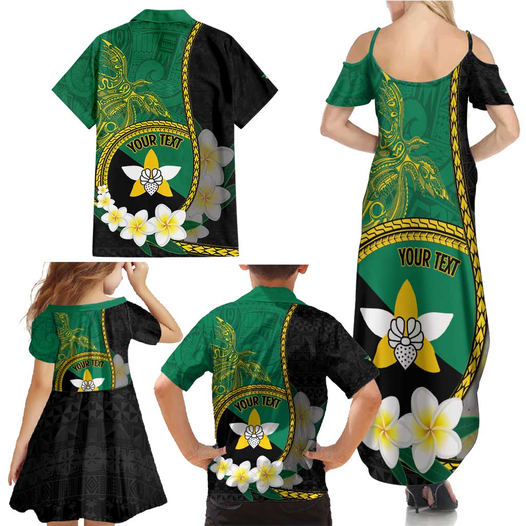 Personalised PNG Enga Provins Family Matching Summer Maxi Dress and Hawaiian Shirt Papua New Guinea Plumeria Melanesian Pattern - Polynesian Pride