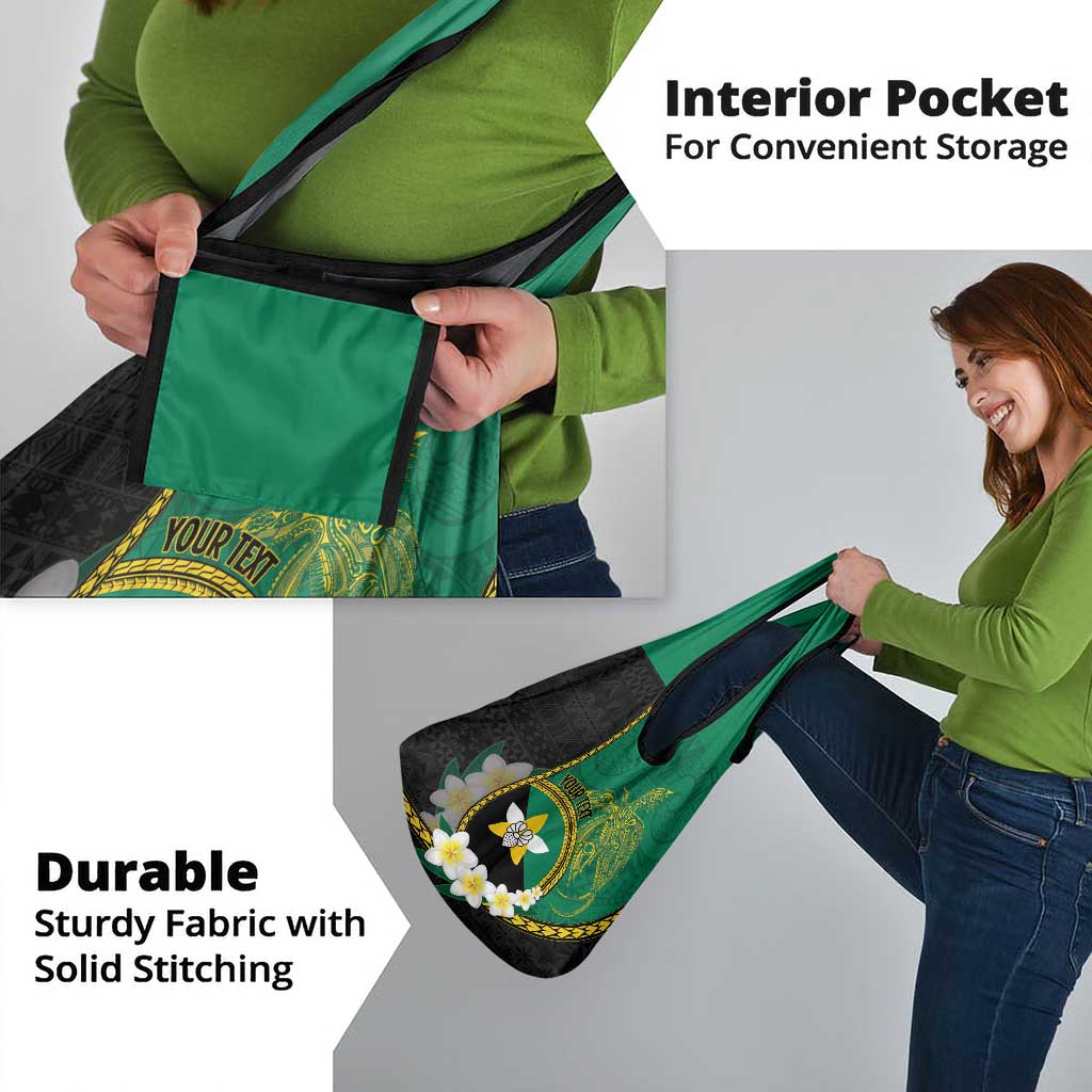 Personalised PNG Enga Provins Grocery Bag Papua New Guinea Plumeria Melanesian Pattern - Polynesian Pride