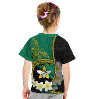 Personalised PNG Enga Provins Kid T Shirt Papua New Guinea Plumeria Melanesian Pattern - Polynesian Pride