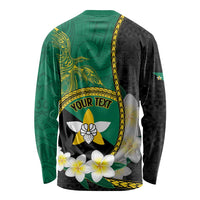 Personalised PNG Enga Provins Long Sleeve Shirt Papua New Guinea Plumeria Melanesian Pattern - Polynesian Pride