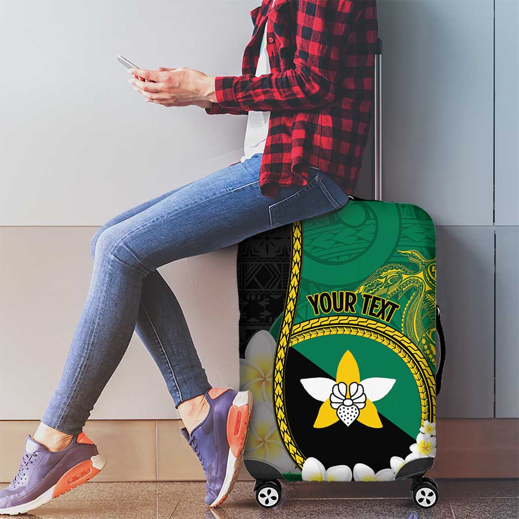 Personalised PNG Enga Provins Luggage Cover Papua New Guinea Plumeria Melanesian Pattern - Polynesian Pride