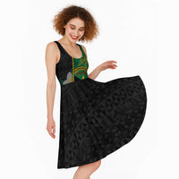 Personalised PNG Enga Provins Midi Dress Papua New Guinea Plumeria Melanesian Pattern - Polynesian Pride