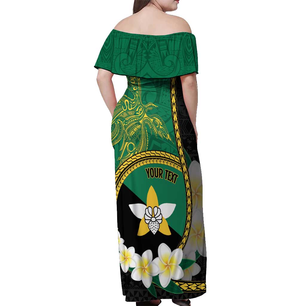 Personalised PNG Enga Provins Off Shoulder Maxi Dress Papua New Guinea Plumeria Melanesian Pattern - Polynesian Pride