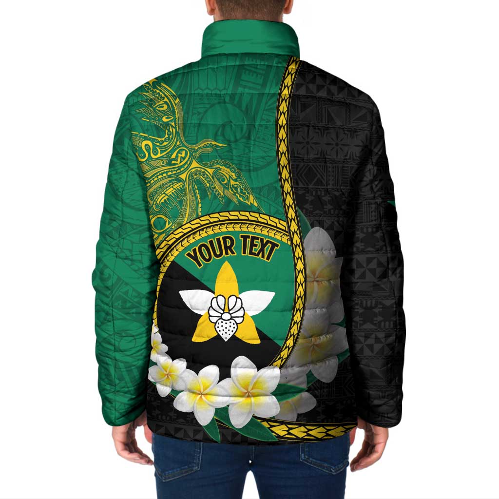 Personalised PNG Enga Provins Padded Jacket Papua New Guinea Plumeria Melanesian Pattern - Polynesian Pride