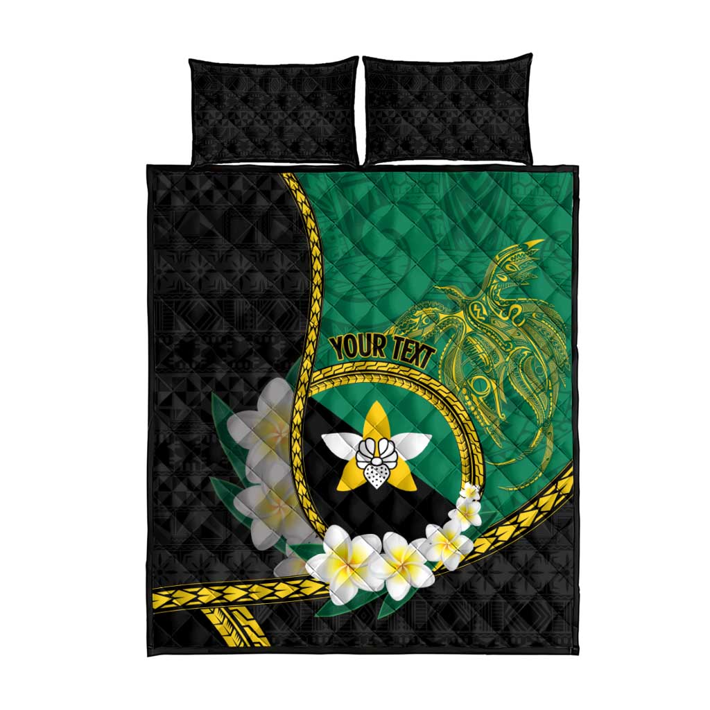 Personalised PNG Enga Provins Quilt Bed Set Papua New Guinea Plumeria Melanesian Pattern - Polynesian Pride