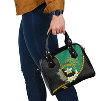 Personalised PNG Enga Provins Shoulder Handbag Papua New Guinea Plumeria Melanesian Pattern - Polynesian Pride