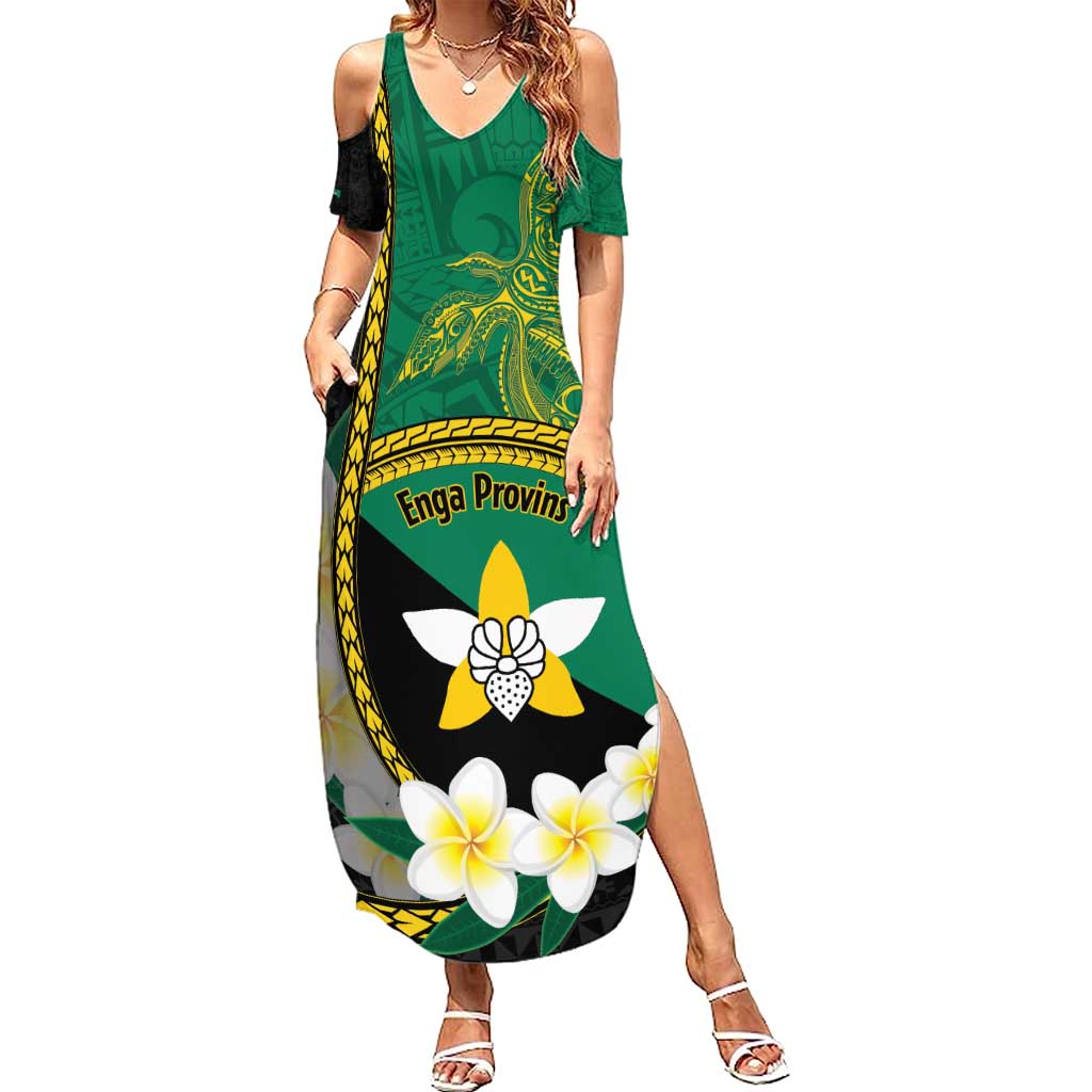 Personalised PNG Enga Provins Summer Maxi Dress Papua New Guinea Plumeria Melanesian Pattern - Polynesian Pride