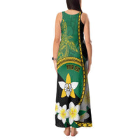 Personalised PNG Enga Provins Tank Maxi Dress Papua New Guinea Plumeria Melanesian Pattern - Polynesian Pride
