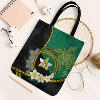 Personalised PNG Enga Provins Tote Bag Papua New Guinea Plumeria Melanesian Pattern LT14 Black Strap One Size Black - Polynesian Pride