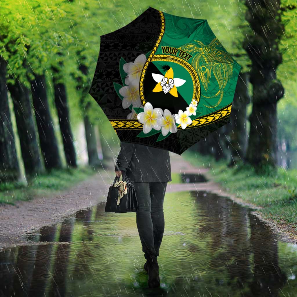 Personalised PNG Enga Provins Umbrella Papua New Guinea Plumeria Melanesian Pattern - Polynesian Pride