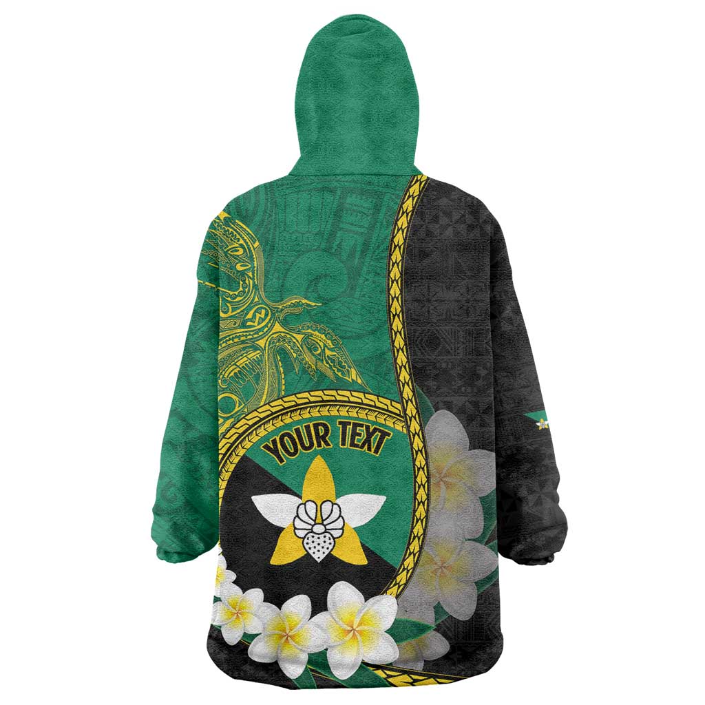 Personalised PNG Enga Provins Wearable Blanket Hoodie Papua New Guinea Plumeria Melanesian Pattern - Polynesian Pride