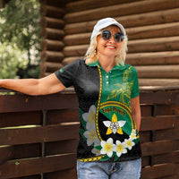 Personalised PNG Enga Provins Women Polo Shirt Papua New Guinea Plumeria Melanesian Pattern - Polynesian Pride